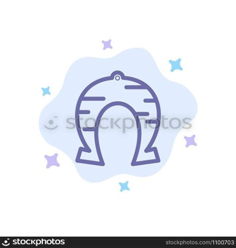 Festival, Fortune, Horseshoe, Luck, Patrick Blue Icon on Abstract Cloud Background