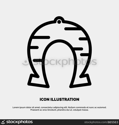 Festival, Fortune, Horseshoe, Luck, Patrick Line Icon Vector