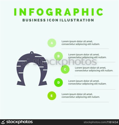 Festival, Fortune, Horseshoe, Luck, Patrick Solid Icon Infographics 5 Steps Presentation Background