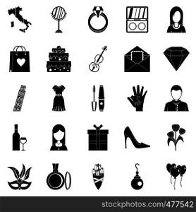 Festival icons set. Simple set of 25 festival vector icons for web isolated on white background. Festival icons set, simple style