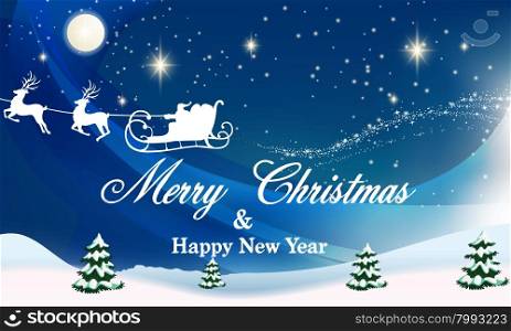 festive background for Christmas. Christmas background with sleigh of Santa Claus and new year decorative elements