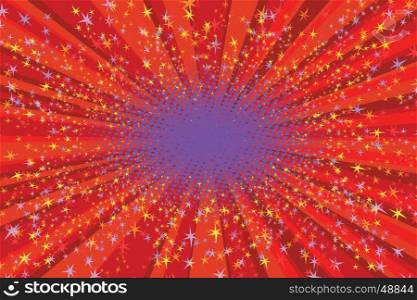 Festive background with bright sparks, pop art retro vector