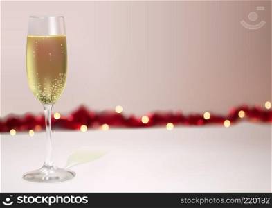 Festive Background with Champagne Glass