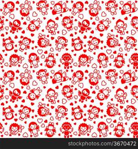 Festive background, wrapping paper, red icons