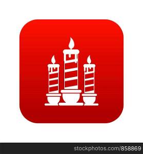 Festive candles icon digital red for any design isolated on white vector illustration. Festive candles icon digital red