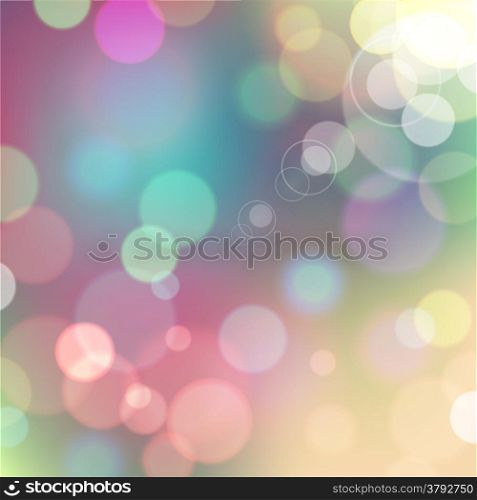 Festive colorful background of blue and pink colors with bokeh defocused lights. Vector eps10.