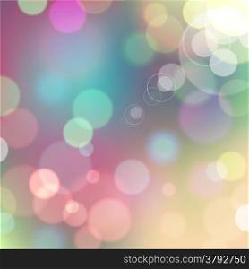 Festive colorful background of blue and pink colors with bokeh defocused lights. Vector eps10.