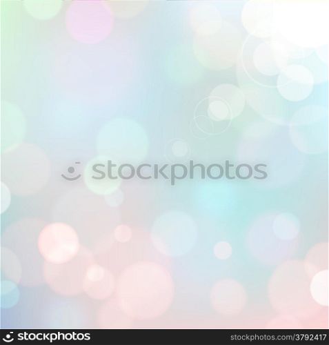 Festive colorful background of blue colors with bokeh defocused lights. Vector eps10.