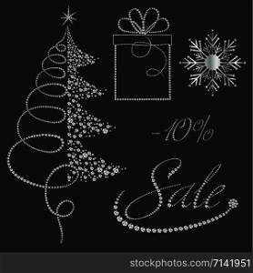 Festive diamonds Christmas items collection for Christmas sale banners