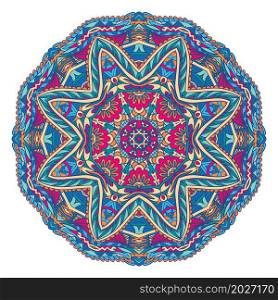 Festive ethnic indian colorful mandala. Geometric ornamental fantasy boho magic design Vector medallion print.. Mandala vector seamless pattern mandala art. Flower medallion print.