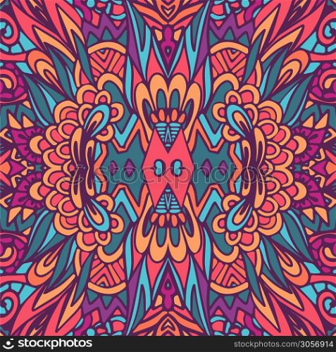 Festive funky colorful ornamental tribal ethnic bohemia fashion abstract floral zen art inspired banner set. Summer fantasy sea abstract backgrounds. Vector seamless abstract hand drawn style pattern. Background ornament colorful