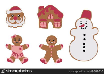 Festive gingerbread. Cookies in the form of men and different figures with icing. Merry Christmas. Celebration of New Year and Christmas. Festive gingerbread. Cookies in the form of men and different figures with icing. Merry Christmas. Celebration of New Year and Christmas.