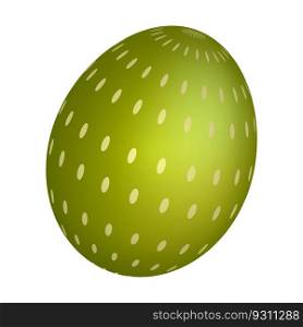 Festive holiday Easter egg. Realistic mother of pearl shiny egg decorated with dotted gold ornament. Realistic 3d vector isolated on white background