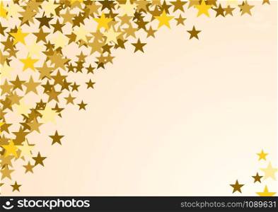 Festive horizontal Christmas background with copy space and golden stars