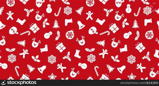 Festive new year seamless background with Christmas decorations. Suitable for textile, packaging, paper printing, simple backgrounds and texture.