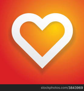 Festive red orange background with Heart as love concept vector illustration.