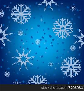 Festive snow background from snowflake and asterisk