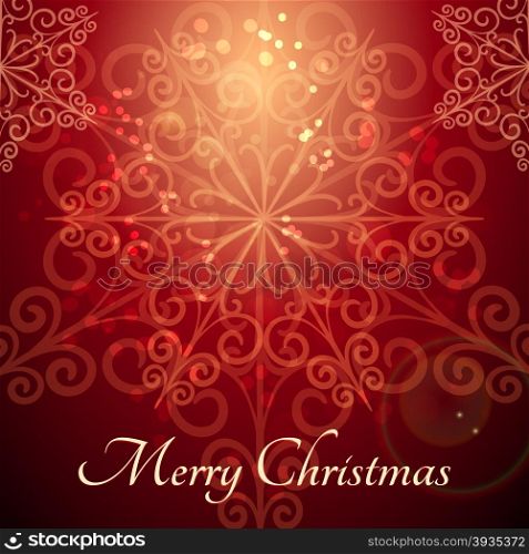 Festive snowflakes background with lettering Merry Christmas.