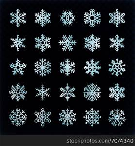 Festive vector snowflakes set. Christmas holydays decoration elements. Snowflake winter set, snow christmas illustration. Festive vector snowflakes set. Christmas holydays decoration elements