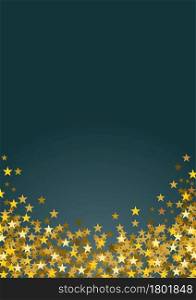 Festive vertical Christmas background with copy space. Golden stars on blue