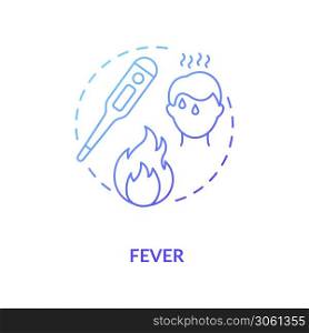 Fever concept icon. Infectious disease, flu symptom. Vaccination contraindications idea thin line illustration. High body temperature. Vector isolated outline RGB color drawing. Fever concept icon