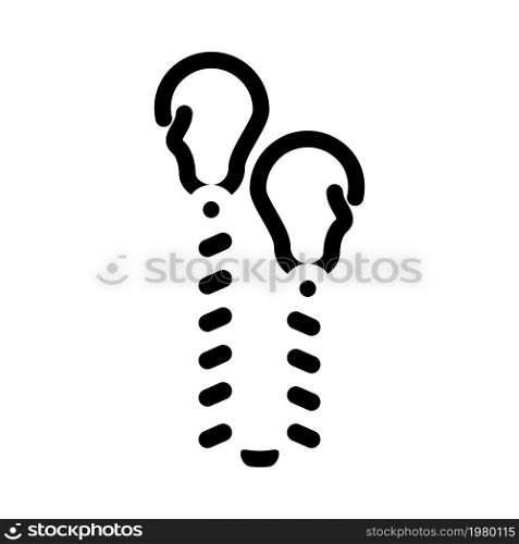 few clips and lanyards glyph icon vector. few clips and lanyards sign. isolated contour symbol black illustration. few clips and lanyards glyph icon vector illustration