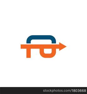fG letter arrow icon vector concept design template