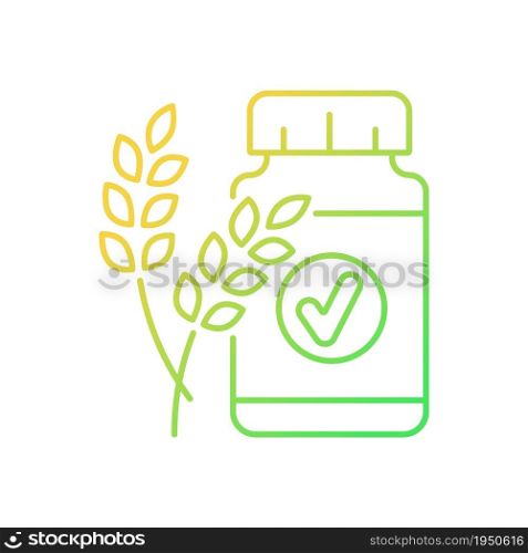 Fiber gradient linear vector icon. Dietary products to manage weight. Soluble and insoluble fiber medication. Thin line color symbol. Modern style pictogram. Vector isolated outline drawing. Fiber gradient linear vector icon