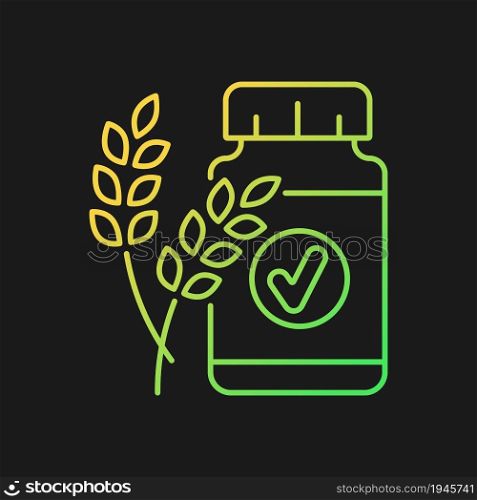Fiber gradient vector icon for dark theme. Digestion supplement. Products to manage weight. Soluble and insoluble fiber. Thin line color symbol. Modern style pictogram. Vector isolated outline drawing. Fiber gradient vector icon for dark theme
