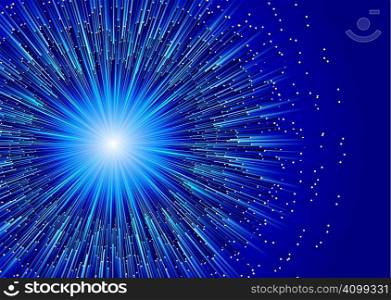 fiber optics illustrated background with an explosion of color