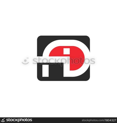 fid or fd letter arrow icon vector illustration design template web