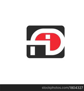 fid or fd letter arrow icon vector illustration design template web
