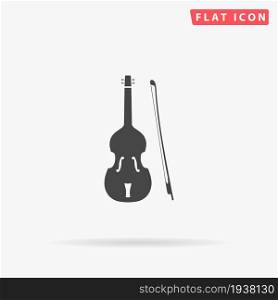 Fiddle flat vector icon. Glyph style sign. Simple hand drawn illustrations symbol for concept infographics, designs projects, UI and UX, website or mobile application.. Fiddle flat vector icon