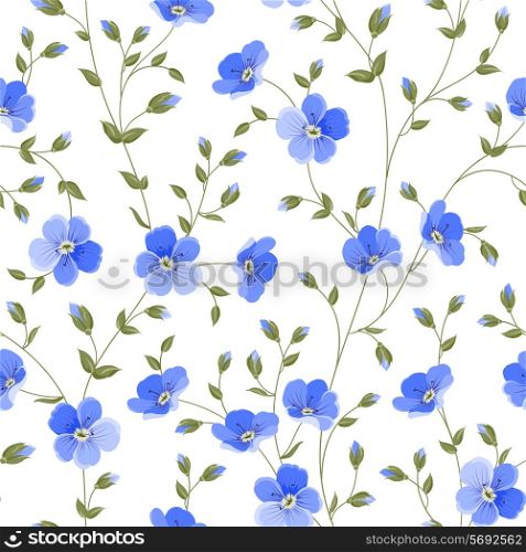 Field flowers wallpaper over white background. Vector illustration.