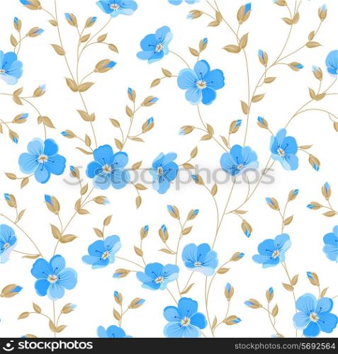 Field flowers wallpaper over white background. Vector illustration.