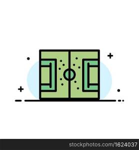 Field, Football, Game, Pitch, Soccer  Business Flat Line Filled Icon Vector Banner Template