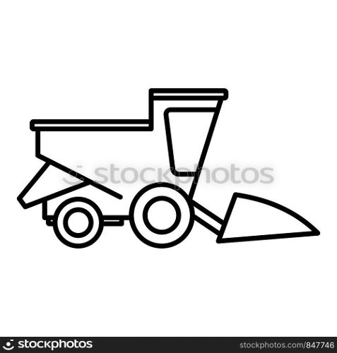 Field harvester icon. Outline field harvester vector icon for web design isolated on white background. Field harvester icon, outline style