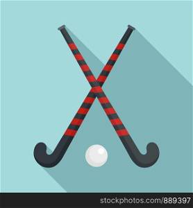Field hockey crossed sticks icon. Flat illustration of field hockey crossed sticks vector icon for web design. Field hockey crossed sticks icon, flat style