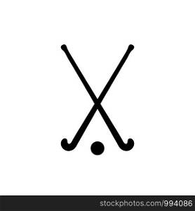 Field hockey stick icon on white back. Field hockey stick