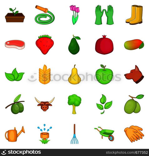 Field icons set. Cartoon set of 25 field vector icons for web isolated on white background. Field icons set, cartoon style