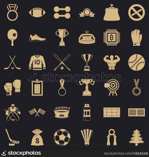 Field icons set. Simple style of 36 field vector icons for web for any design. Field icons set, simple style
