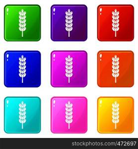 Field spike icons of 9 color set isolated vector illustration. Field spike icons 9 set