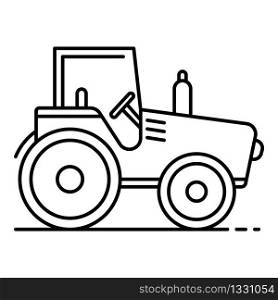 Field tractor icon. Outline field tractor vector icon for web design isolated on white background. Field tractor icon, outline style