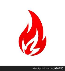 Fiery energy explosion, hot fireball, bonfire isolated flat cartoon icon. Vector blazing fire flame, burning lit ignition. Furious ignition, warning about flammable object, passion and hell symbol. C&fire or bonfire icon, burning fire flame icon
