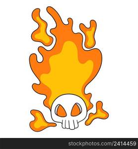 fiery evil skull is angry spirit