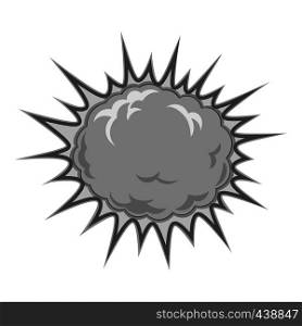 Fiery explosion busting icon in monochrome style isolated on white background vector illustration. Fiery explosion busting icon monochrome