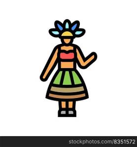 fiesta woman color icon vector. fiesta woman sign. isolated symbol illustration. fiesta woman color icon vector illustration