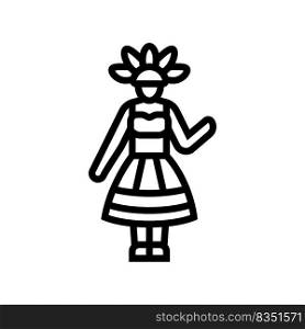 fiesta woman line icon vector. fiesta woman sign. isolated contour symbol black illustration. fiesta woman line icon vector illustration