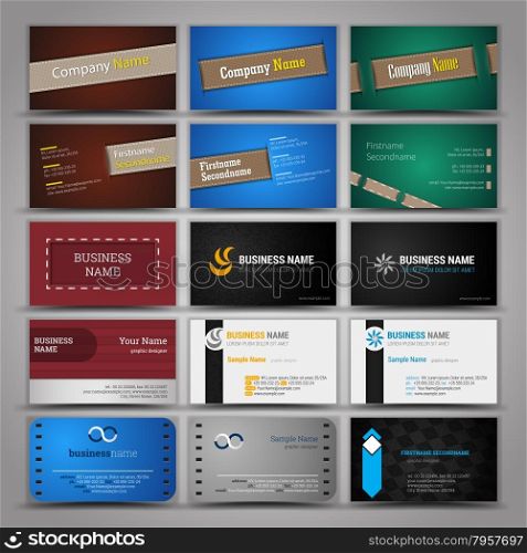 Fifteen colorful business card template