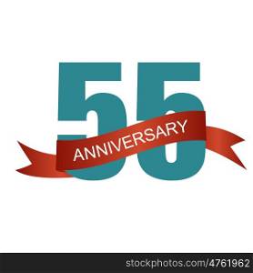 Fifty Five 55 Years Anniversary Label Sign for your Date. Vector Illustration EPS10. Fifty Five 55 Years Anniversary Label Sign for your Date. Vector